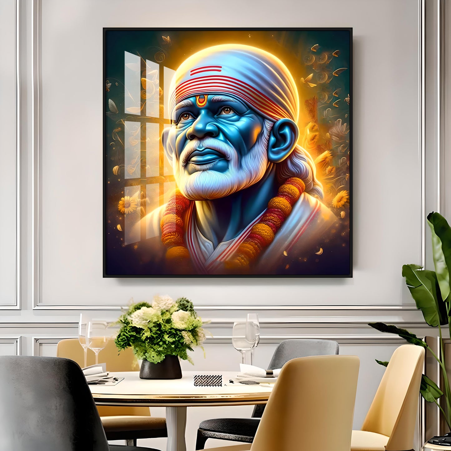 Shirdi Sai Baba Premium Acrylic Square Wall Art