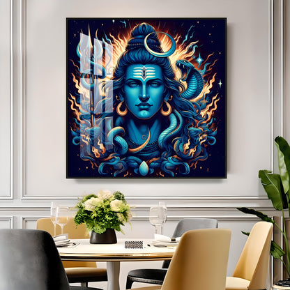 Lord Mahadev Shiva Premium Acrylic Square Wall Art