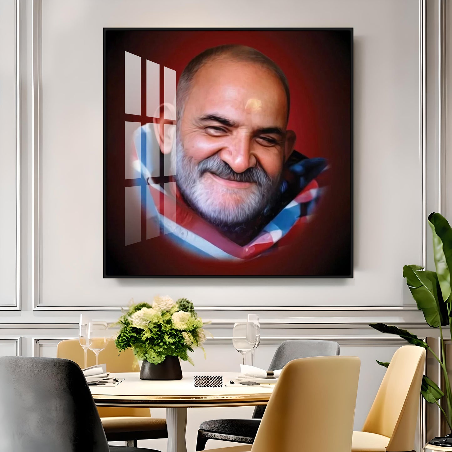 Neem Karoli Baba Maharaj Premium Acrylic Square Wall Art