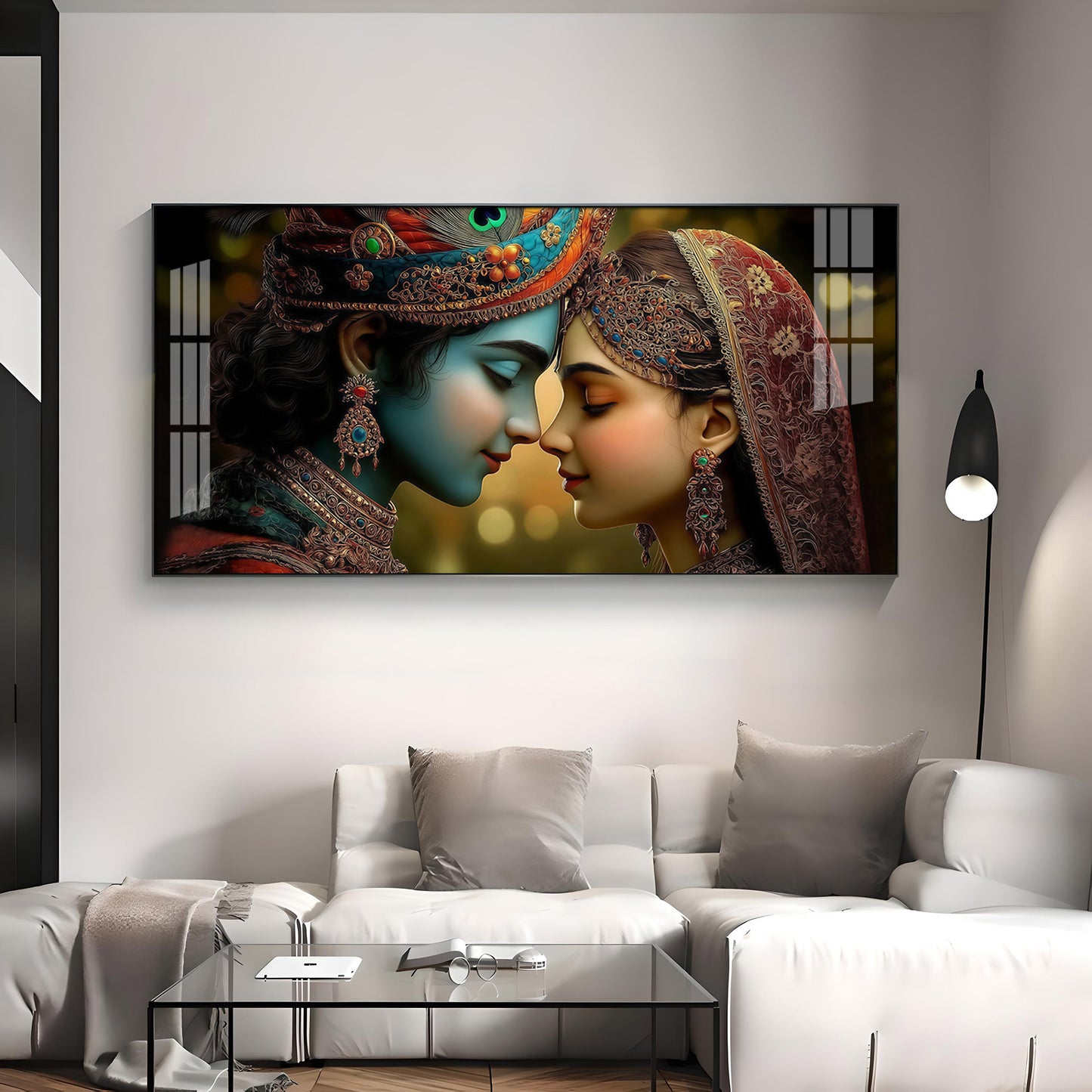 Radhe krishna Premium Acrylic Horizontal Wall Art