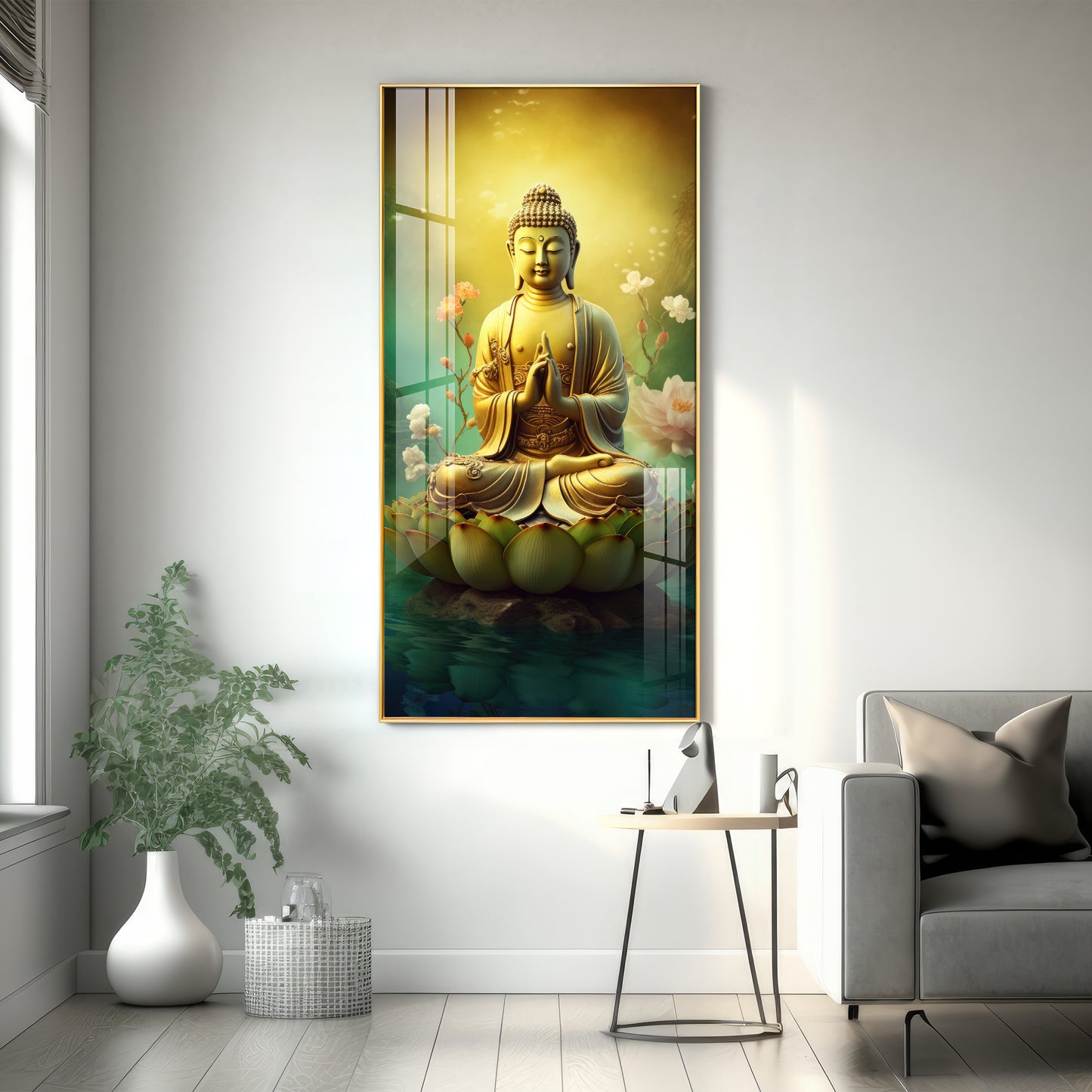 Peaceful Buddha Premium Acrylic Vertical Wall Art