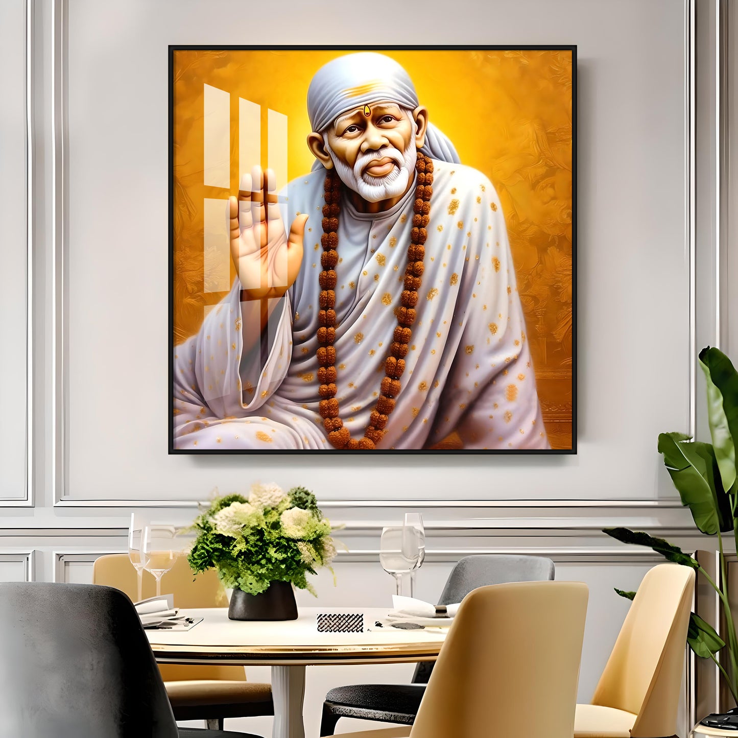 Shirdi Sai Premium Acrylic Square Wall Art