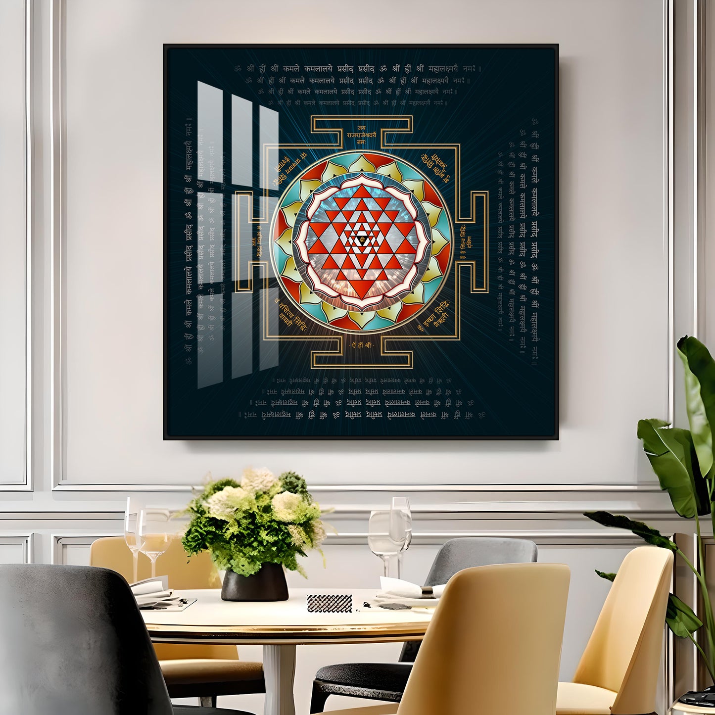 Laxmi Yantra Premium Acrylic Square Wall Art