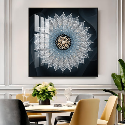 Crystal Flower Mandala Premium Acrylic Square Wall Art