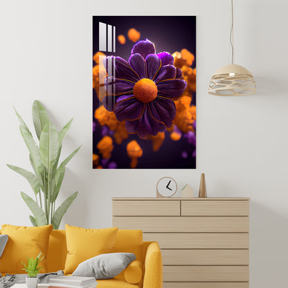 Violet African Marigold Acrylic Wall Art