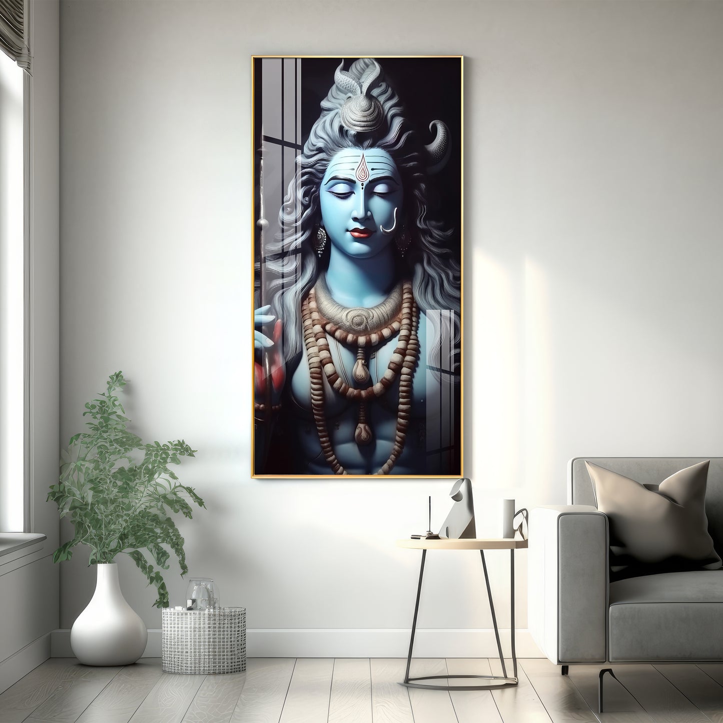 Shiv Shambhu Premium Acrylic Vertical Wall Art