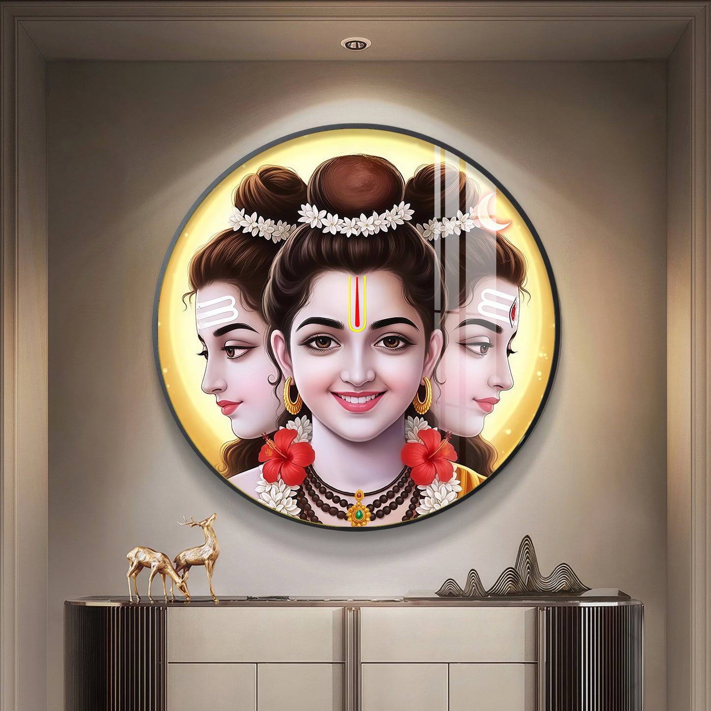 Gurudev Datt Premium Acrylic Round Wall Art