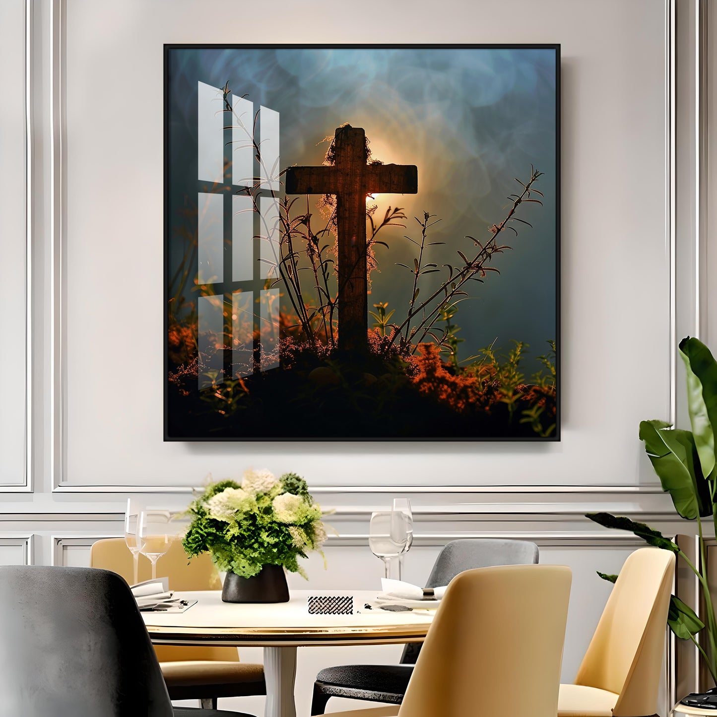 Jesus Christ Cross Premium Acrylic Square Wall Art