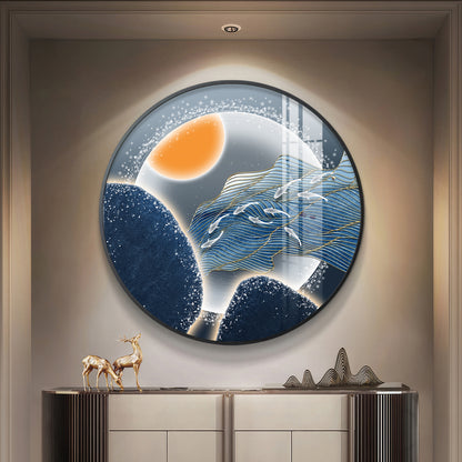 Glacier Koi Fish Premium Acrylic Round Wall Art