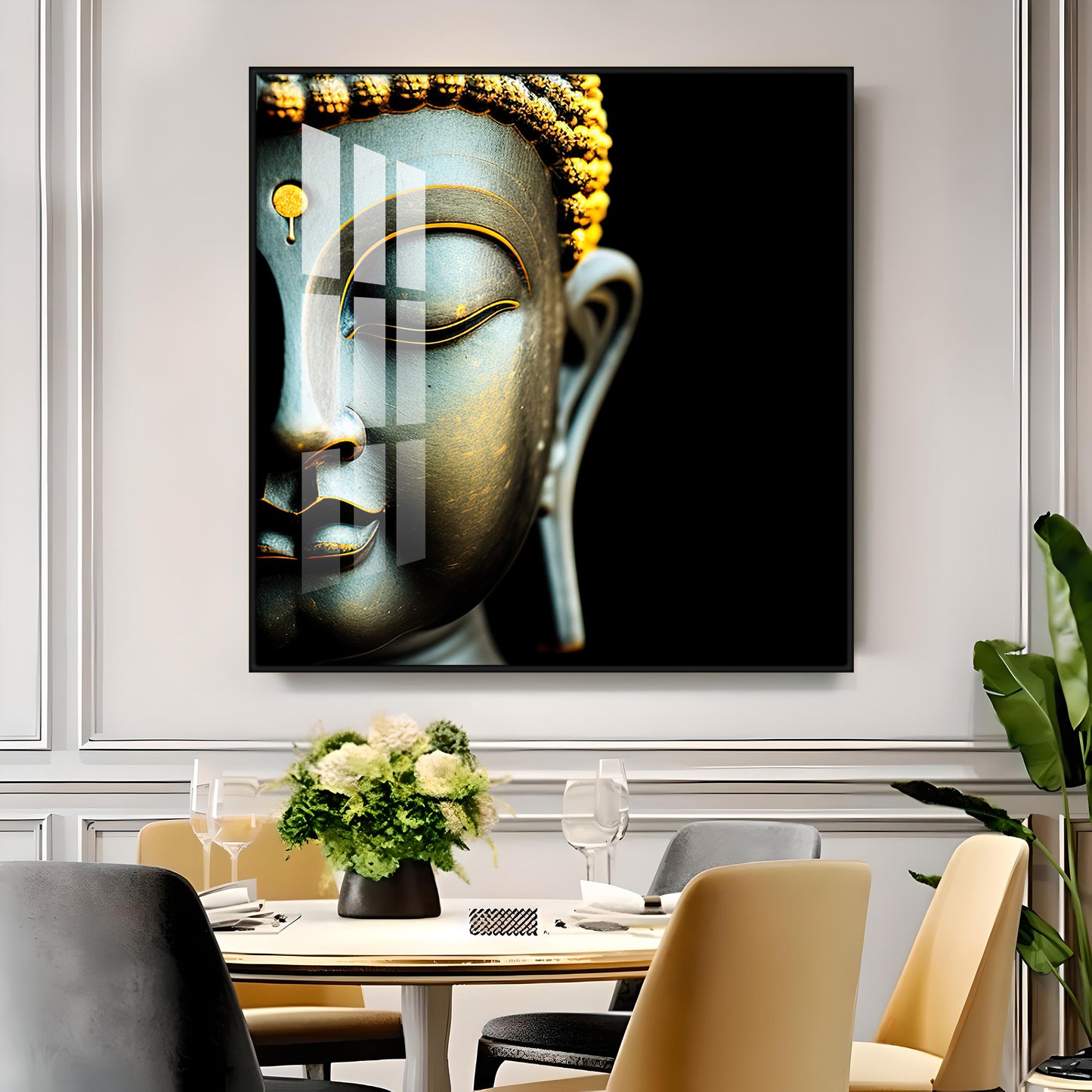 Buddha Statue Premium Acrylic Square Wall Art