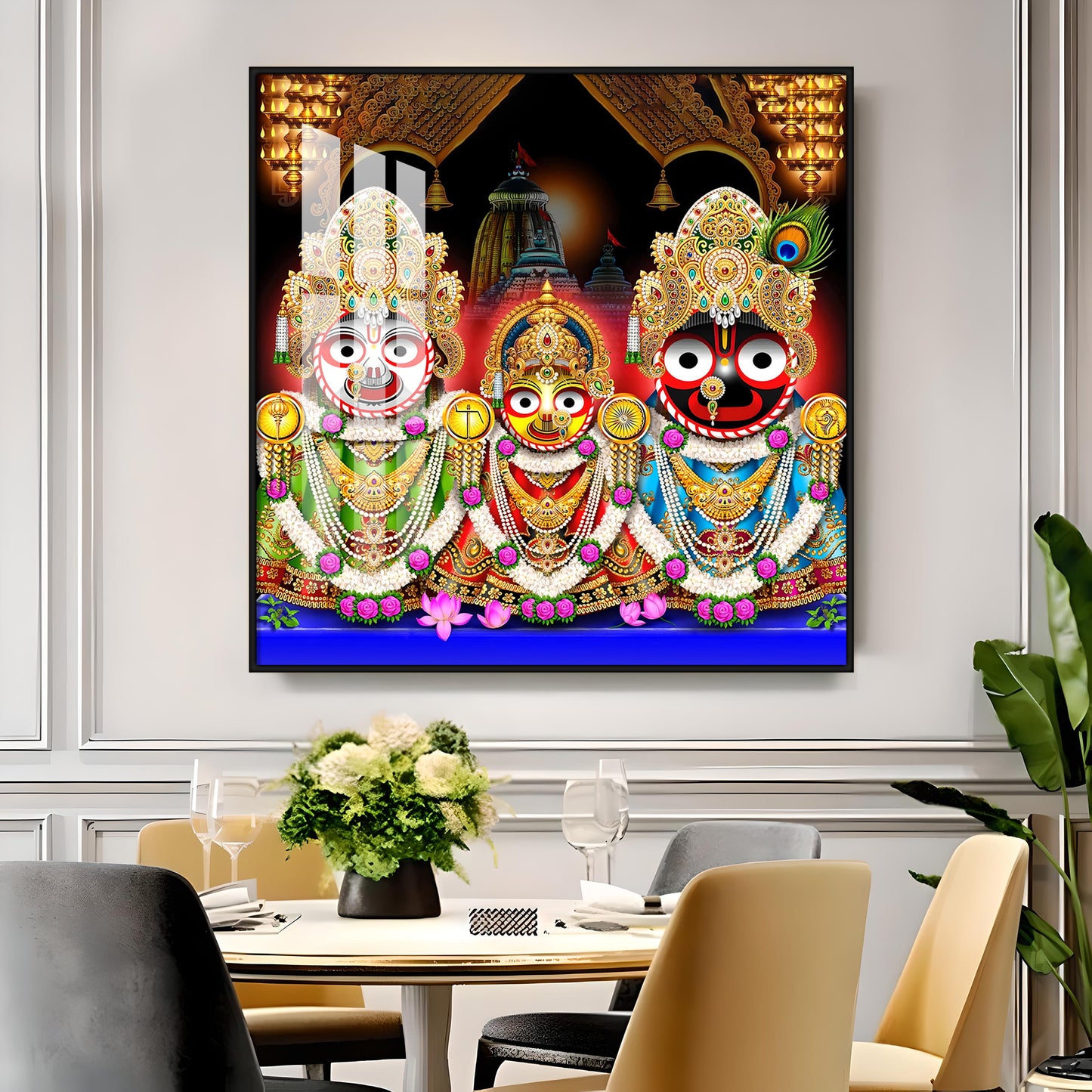 Jai Jagannath Ji Premium Acrylic Square Wall Art