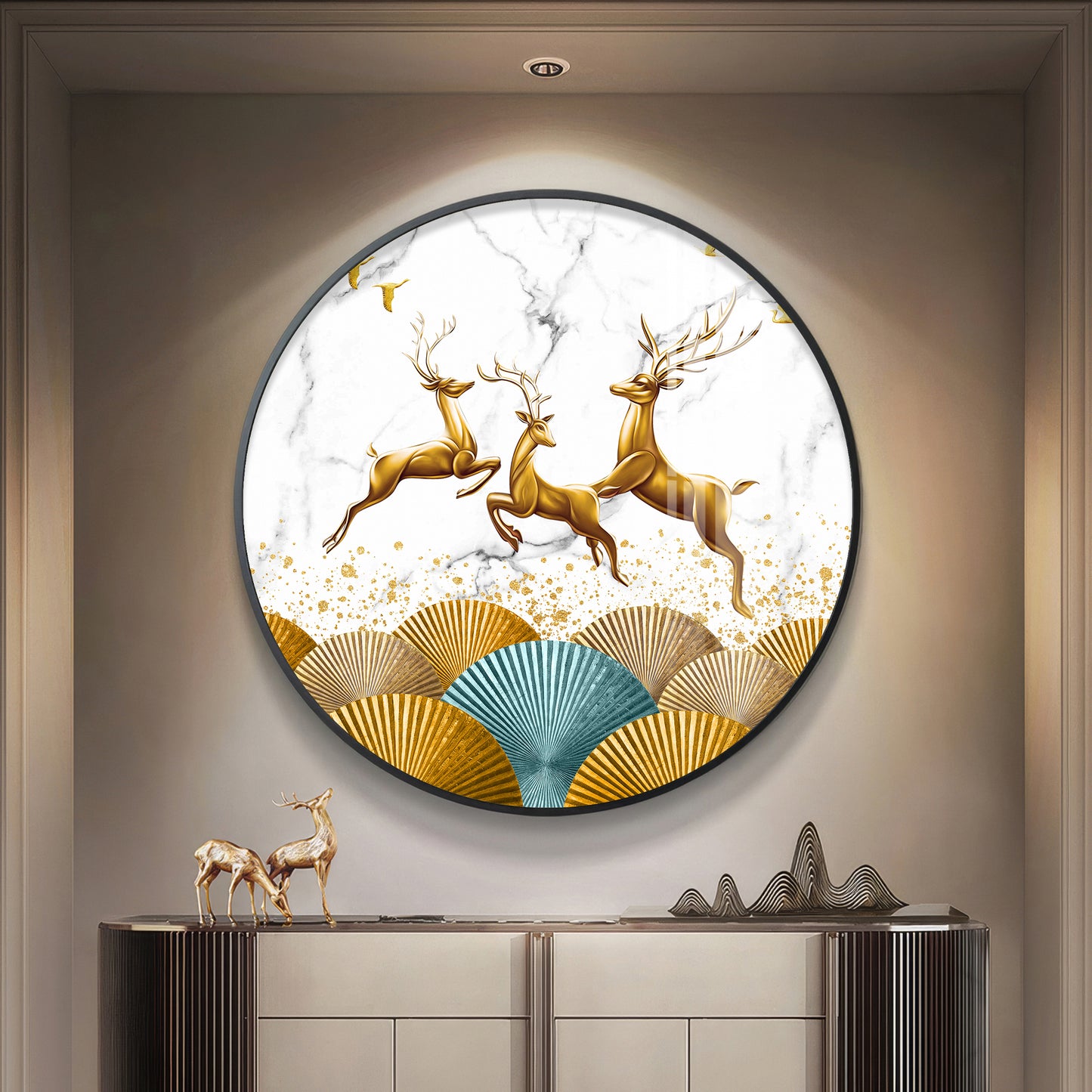 Enchanted Deer Premium Acrylic Round Wall Art