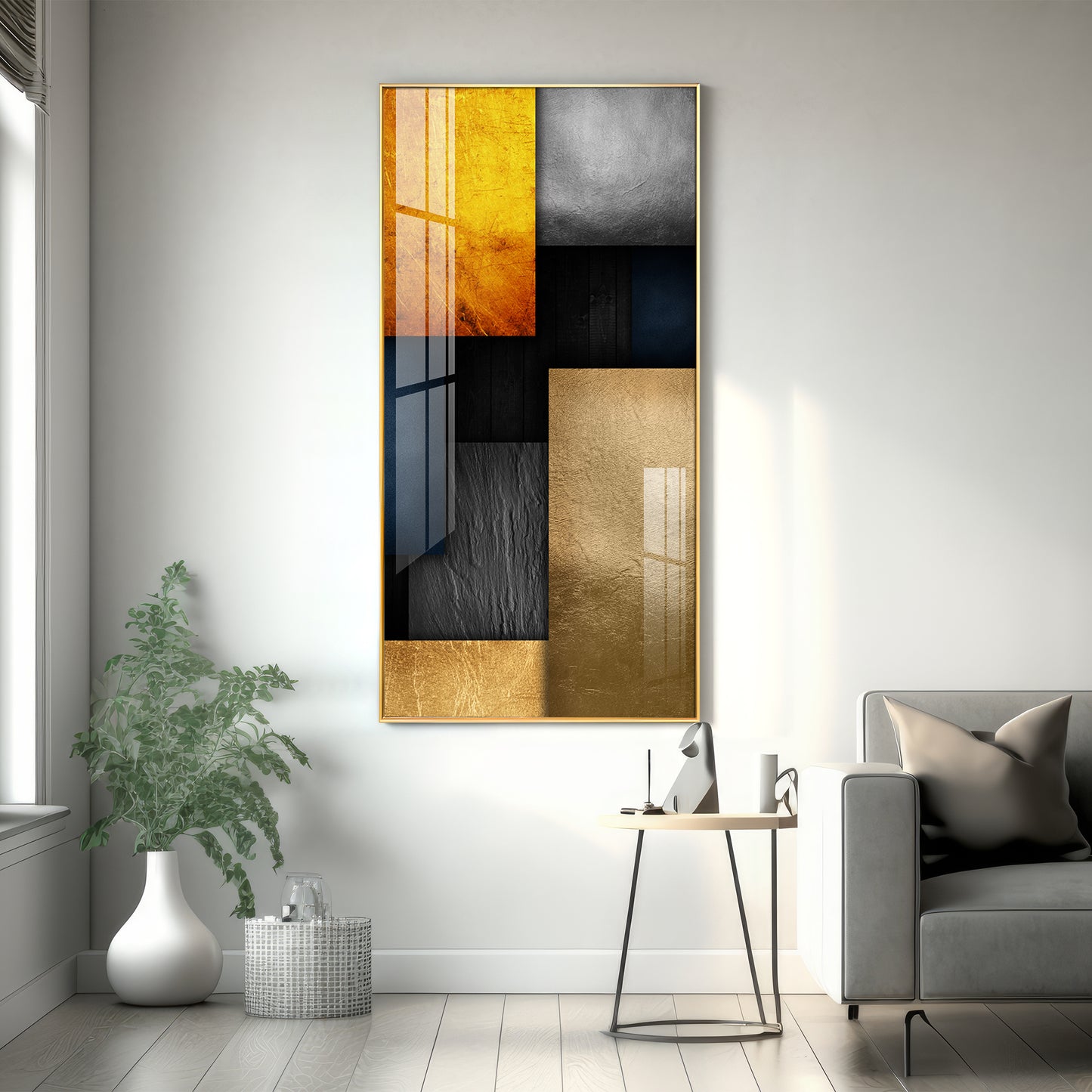 Modern Minimalist Geometric Premium Acrylic Vertical Wall Art