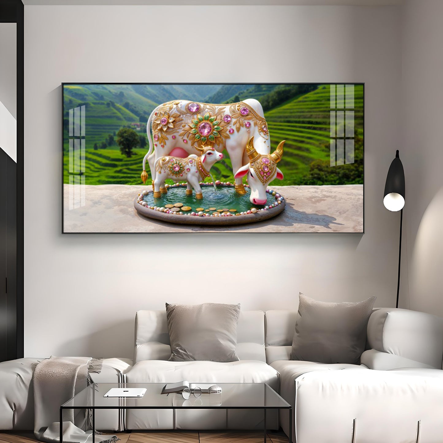 Holy Kamdhenu Premium Acrylic Horizontal Wall Art