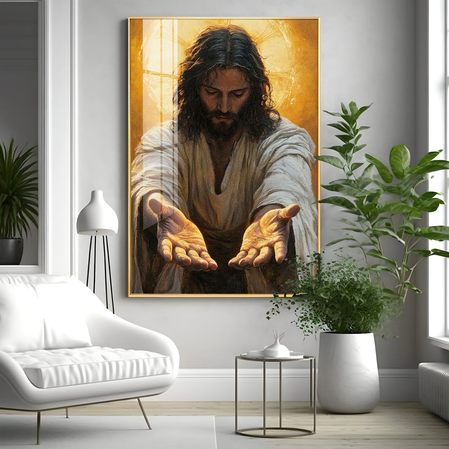 Faithful Jesus Hands Premium Acrylic Wall Art