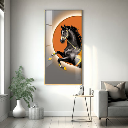 Luxury Court Horse Premium Acrylic Vertical Wall Art