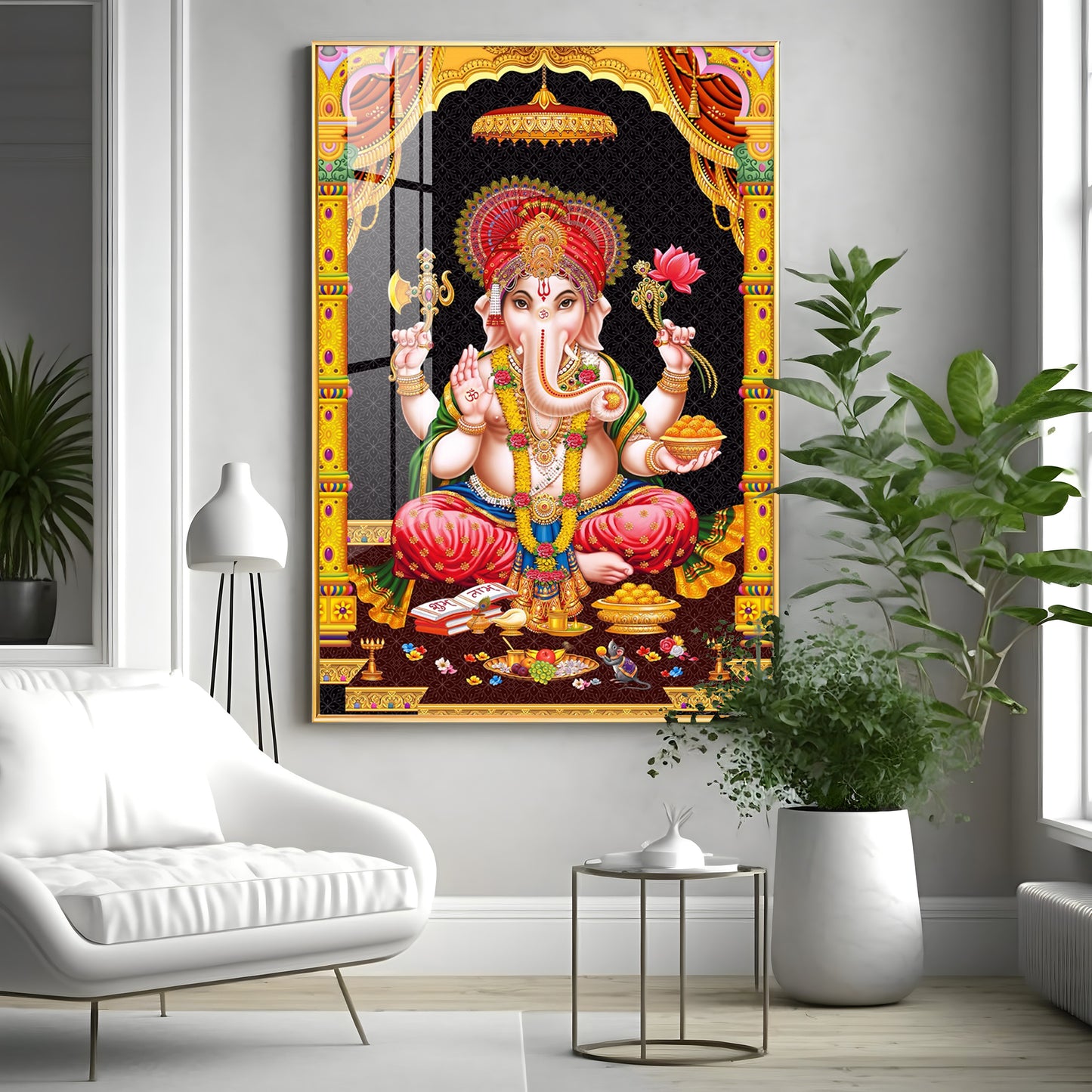 Sacred Ganesha Premium Acrylic Vertical Wall Art