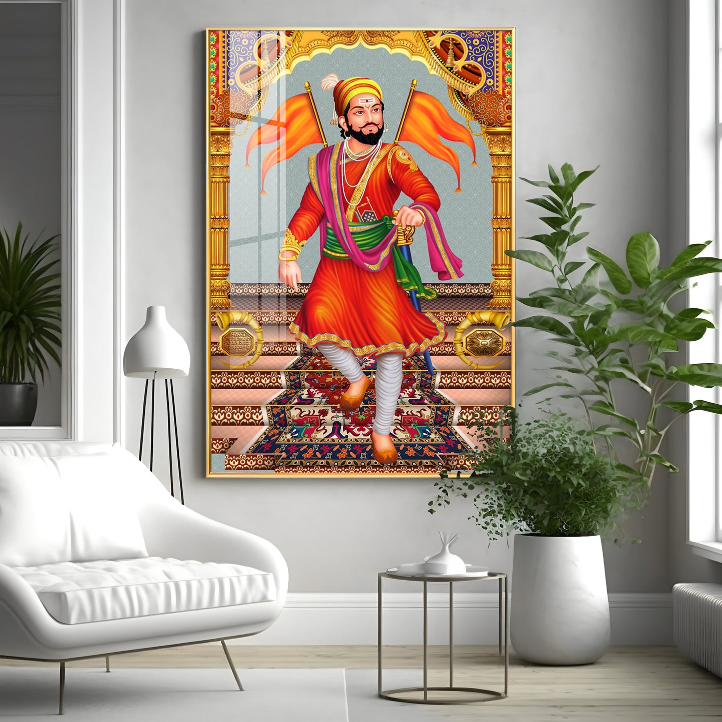 Divine Chhatrapati Shivaji Maharaj Premium Acrylic Vertical Wall Art
