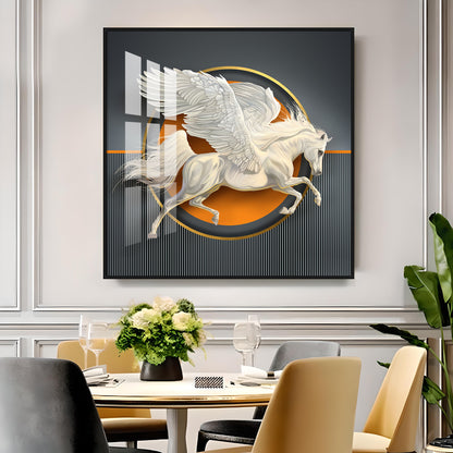 Flying Horse Business Success Premium Acrylic Square Wall Art