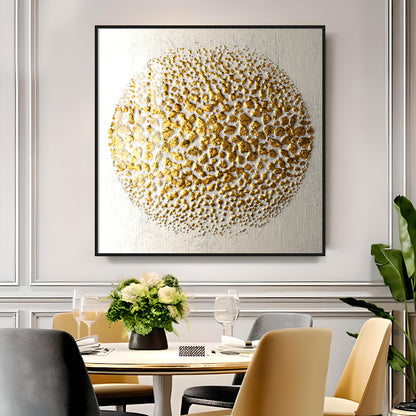 Golden Radiations Premium Acrylic Square Wall Art