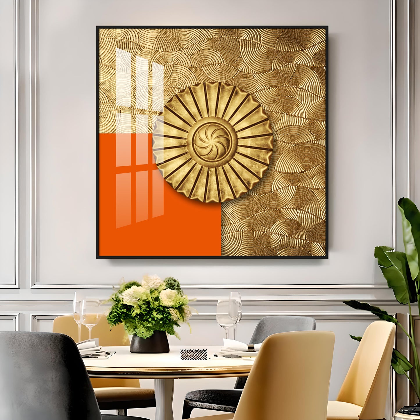 Luxury Golden Mandala Premium Acrylic Square Wall Art