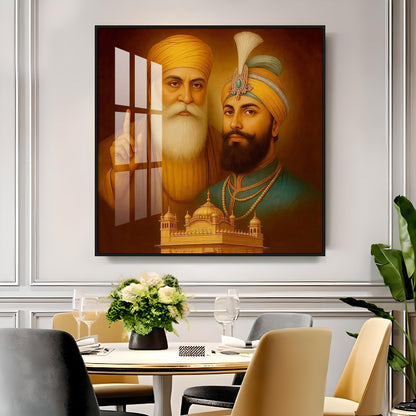 Waheguru ji Guru Nanak Dev ji Premium Acrylic Square Wall Art