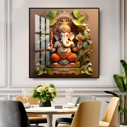 Ekdanta Maharaj Premium Acrylic Square Wall Art