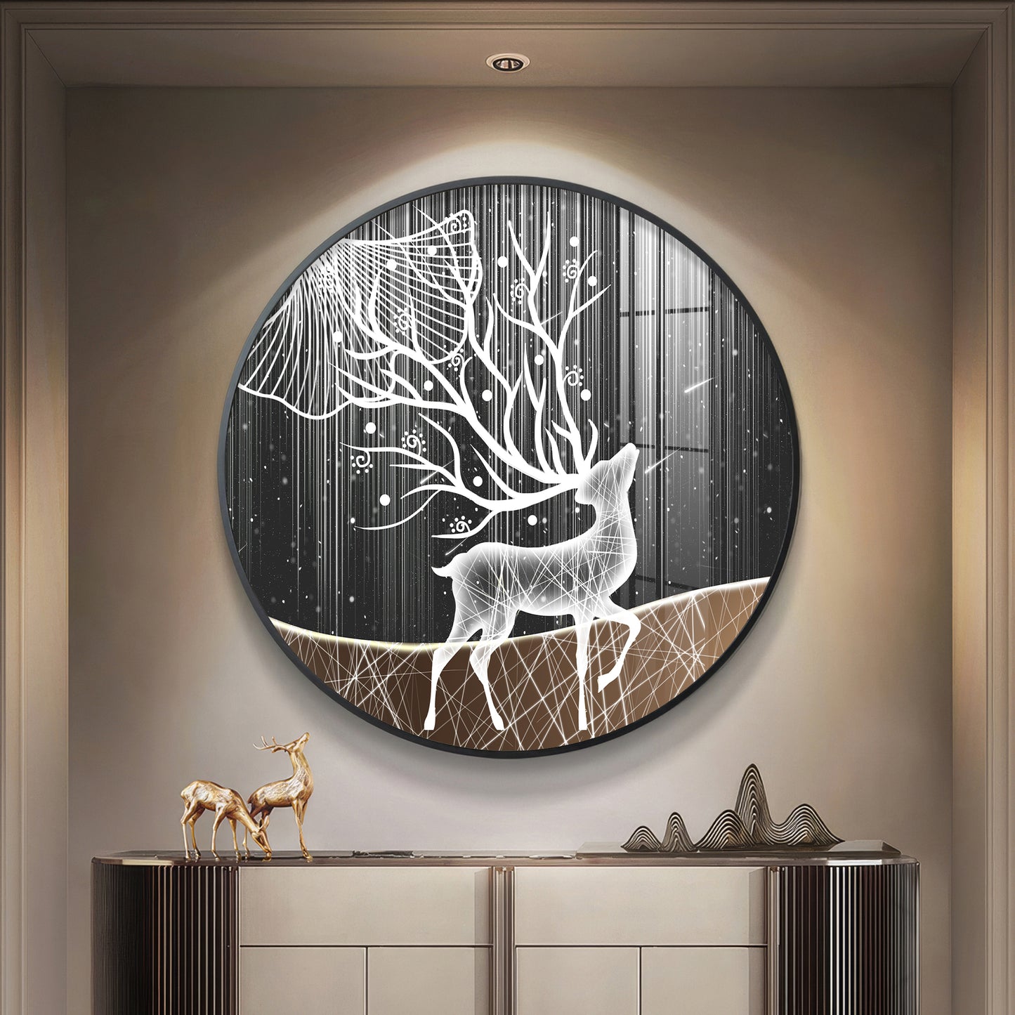 Radiance Deer Premium Acrylic Round Wall Art