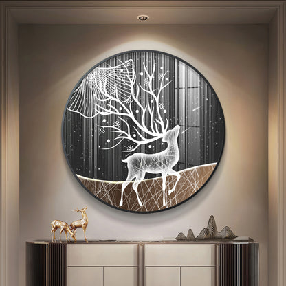 Radiance Deer Premium Acrylic Round Wall Art