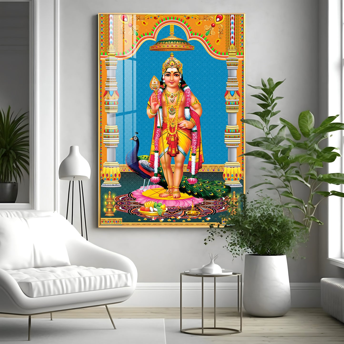 God Murugan Kartikeya Premium Acrylic Vertical Wall Art