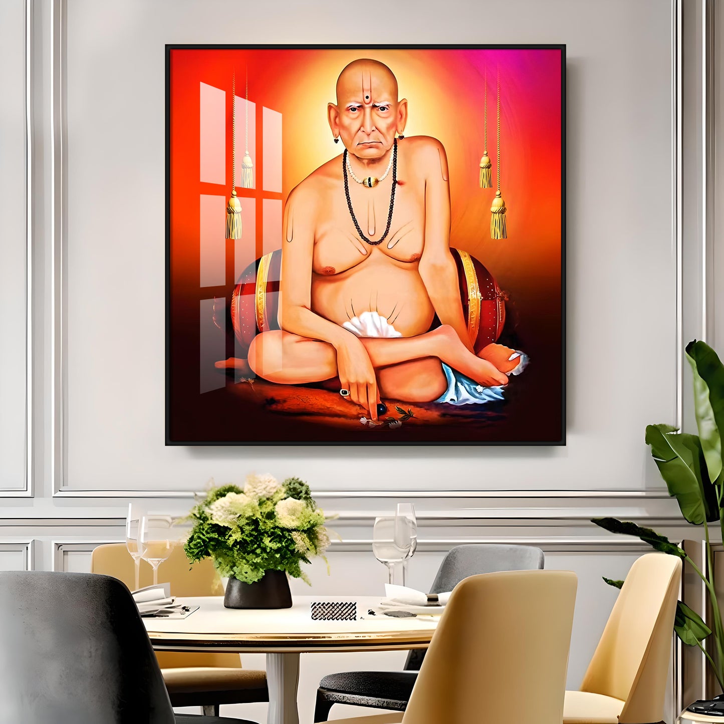 Swami of Akkalkot Premium Acrylic Square Wall Art