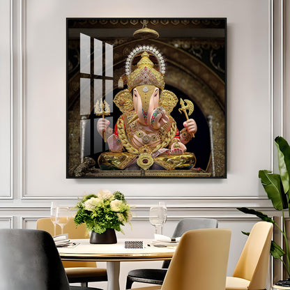 Lord Ganesh Serenity Premium Acrylic Square Wall Art