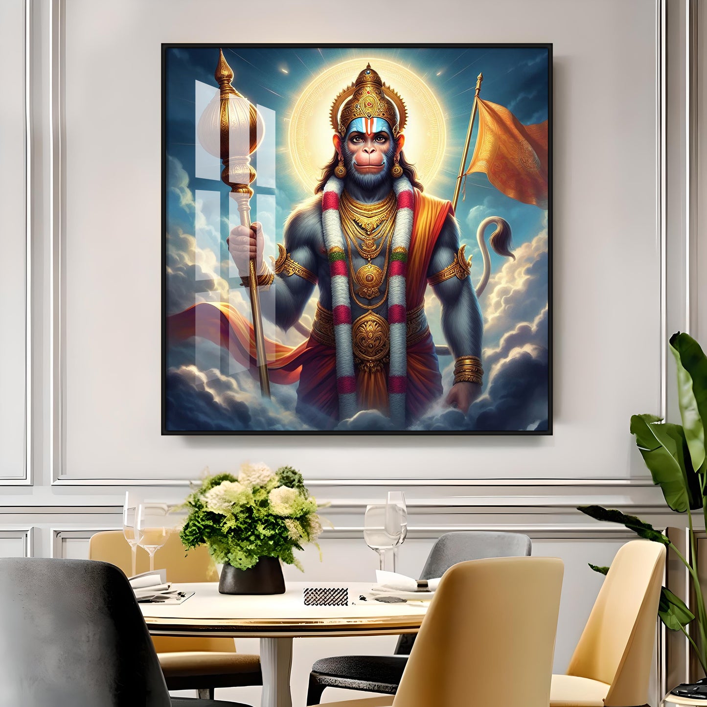 Jai Bajrang Bali Premium Acrylic Square Wall Art