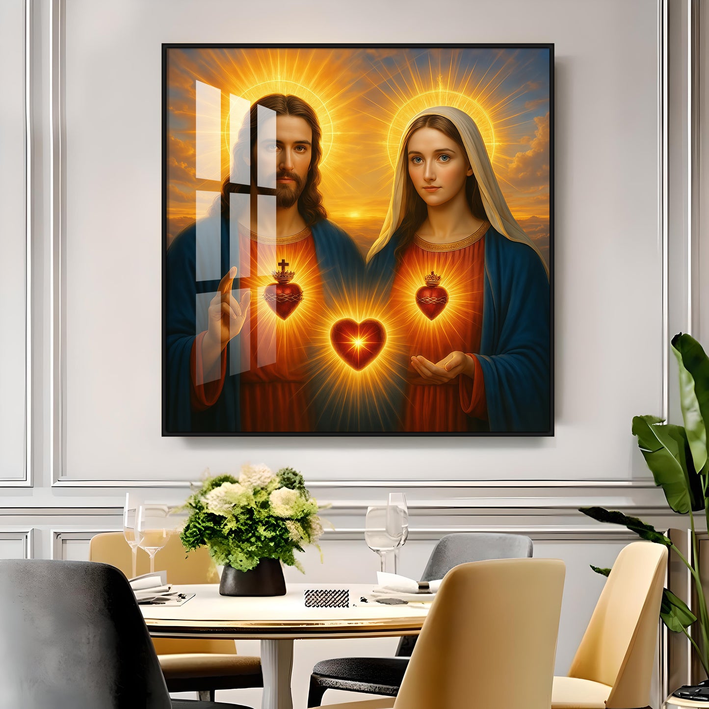 Most Sacred Heart of Jesus Premium Acrylic Square Wall Art