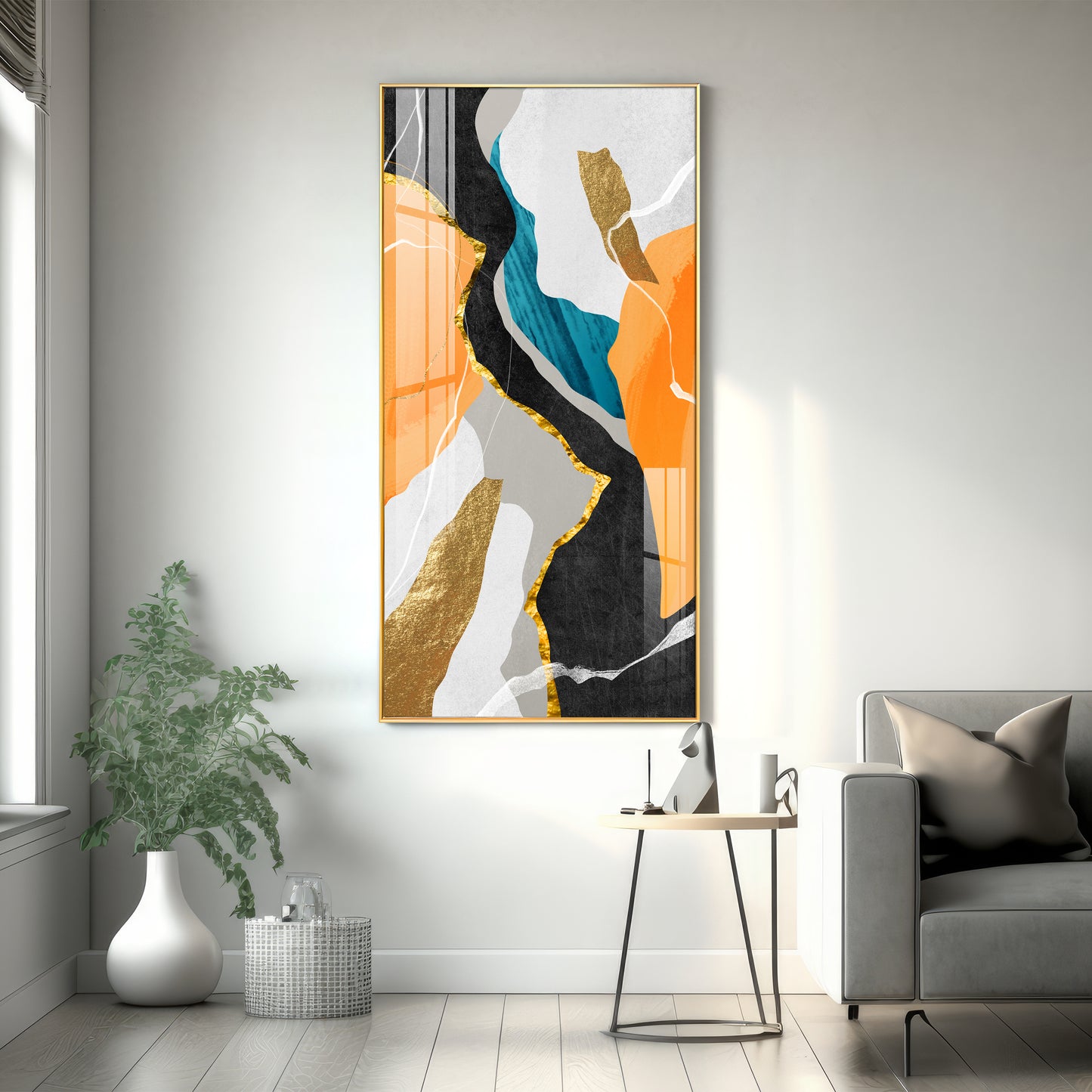 Asymmetrical Stripes Premium Acrylic Vertical Wall Art