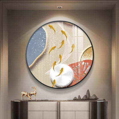 Aqua Whirl Premium Acrylic Round Wall Art