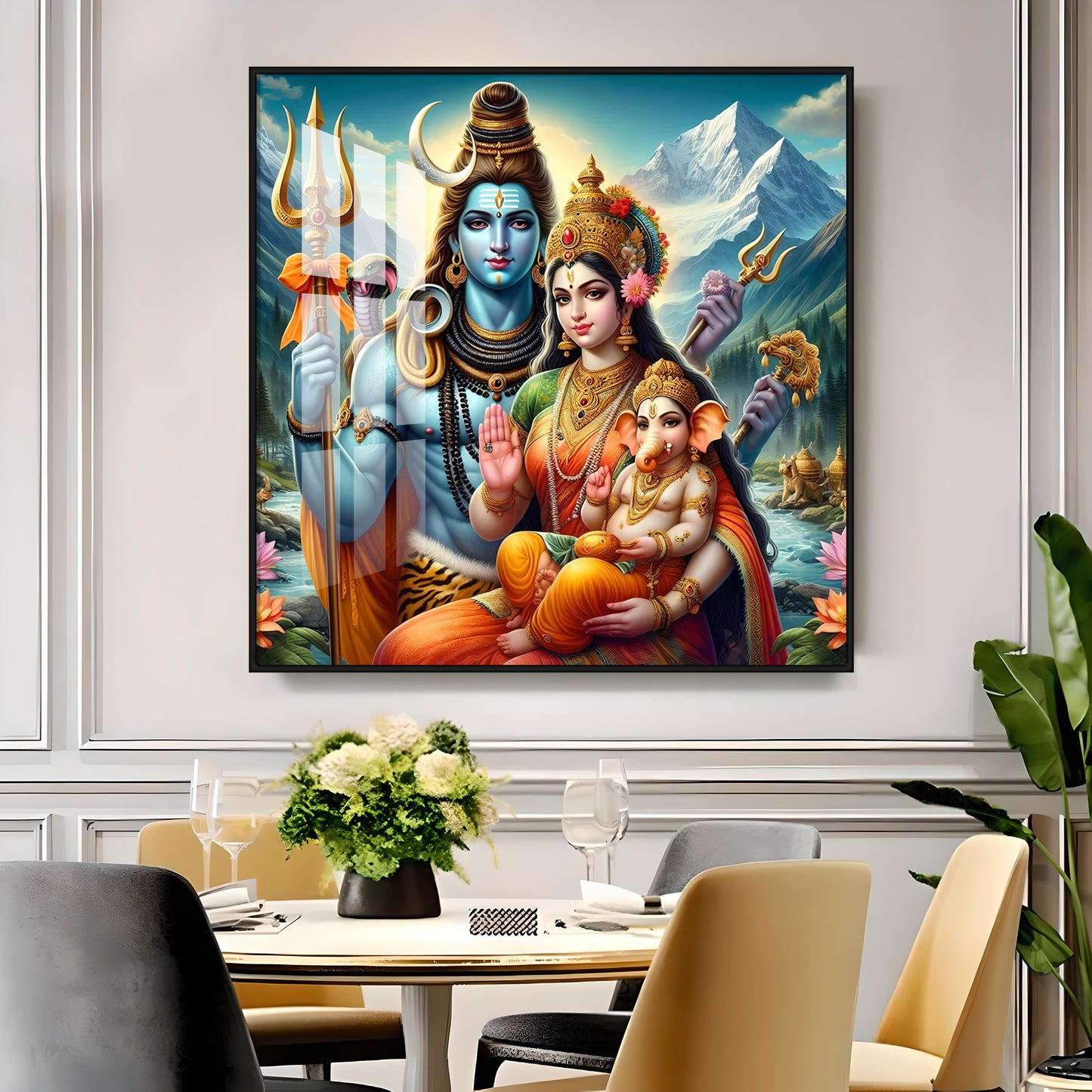 The Essence of Shiva and Shakti Premium Acrylic Square Wall Art