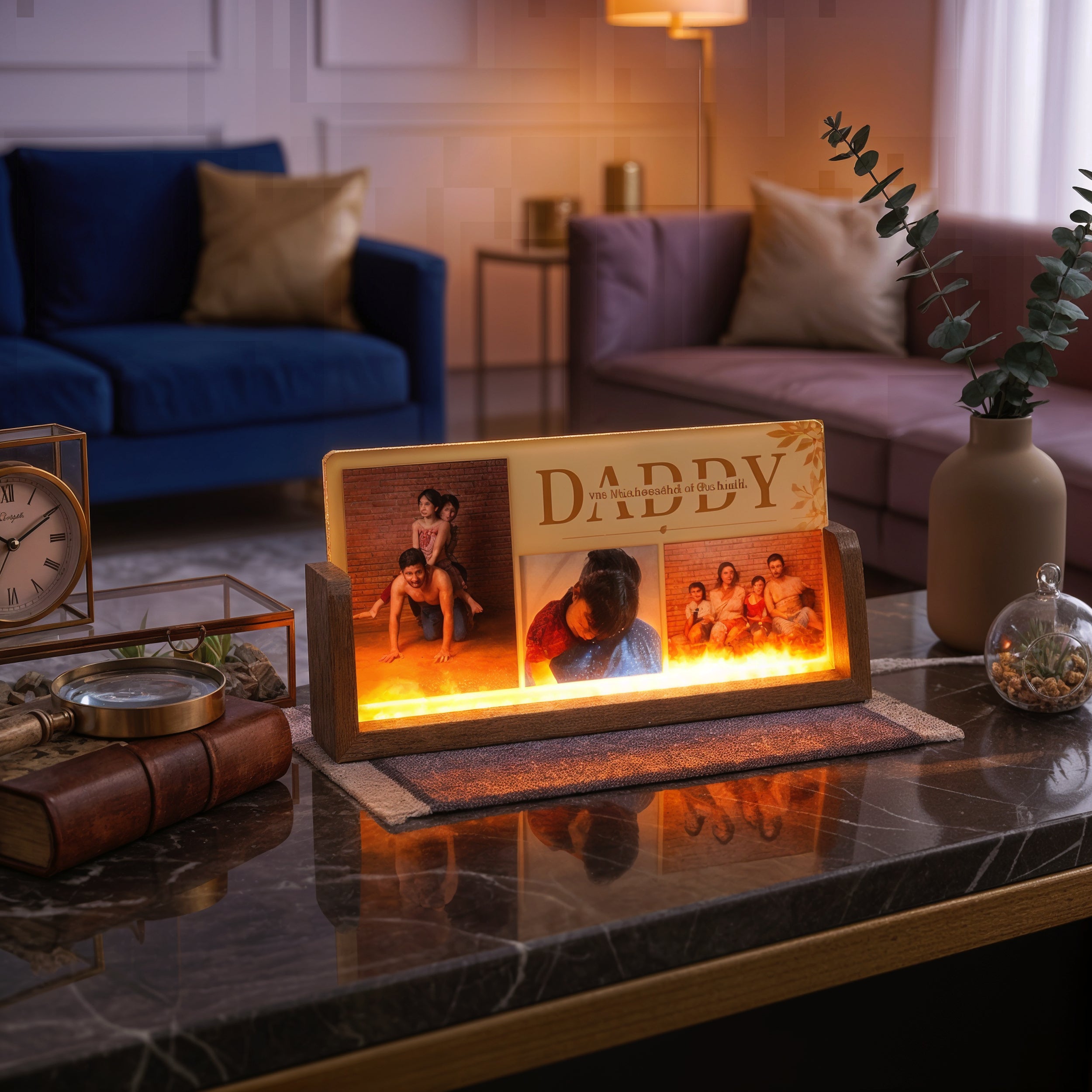 Daddy Acrylic LED Table Lamp - Wooden Stand