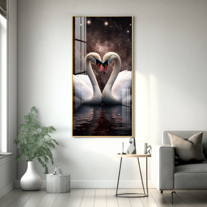 The Swans Majestic Duet Premium Acrylic Wall Art