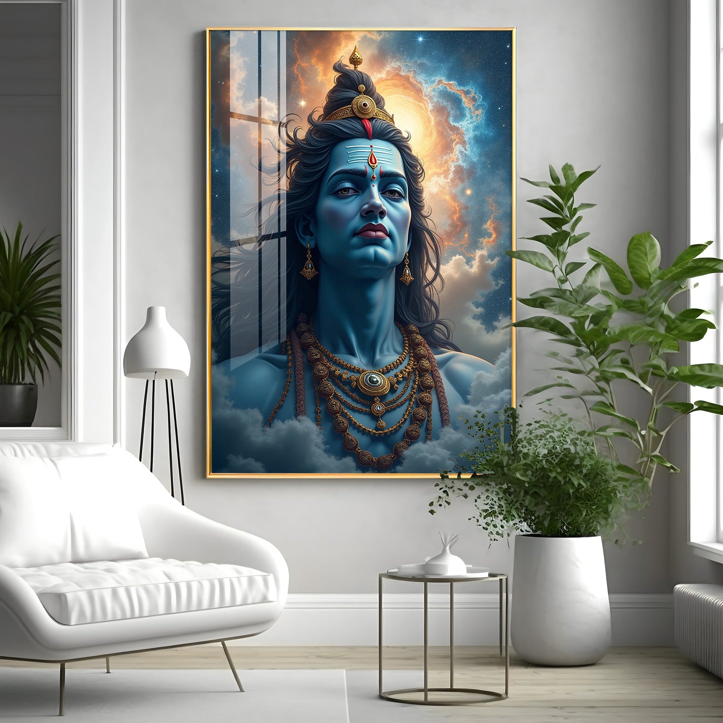 Lord Shiva In The Clouds Premium Acrylic Wall Art