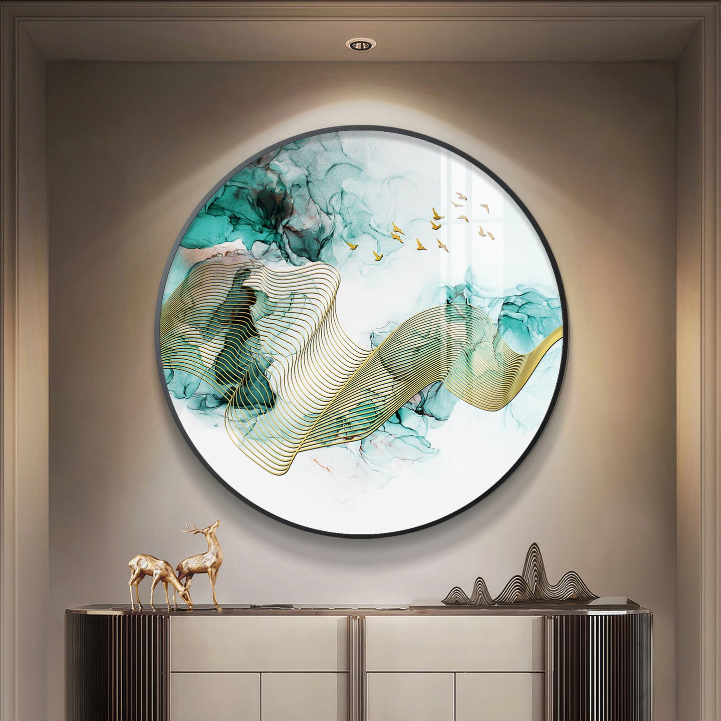 Gilded Vision Premium Acrylic Round Wall Art