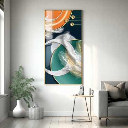 Feathers of Turquoise Premium Acrylic Vertical Wall Art