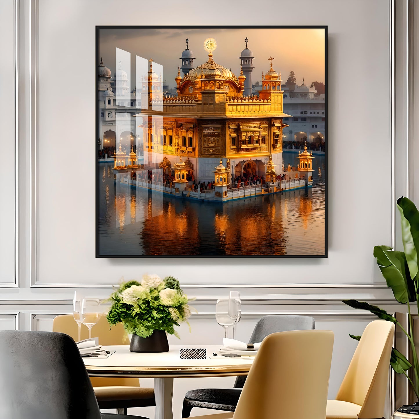 The Golden Temple of Amritsar Premium Acrylic Square Wall Art