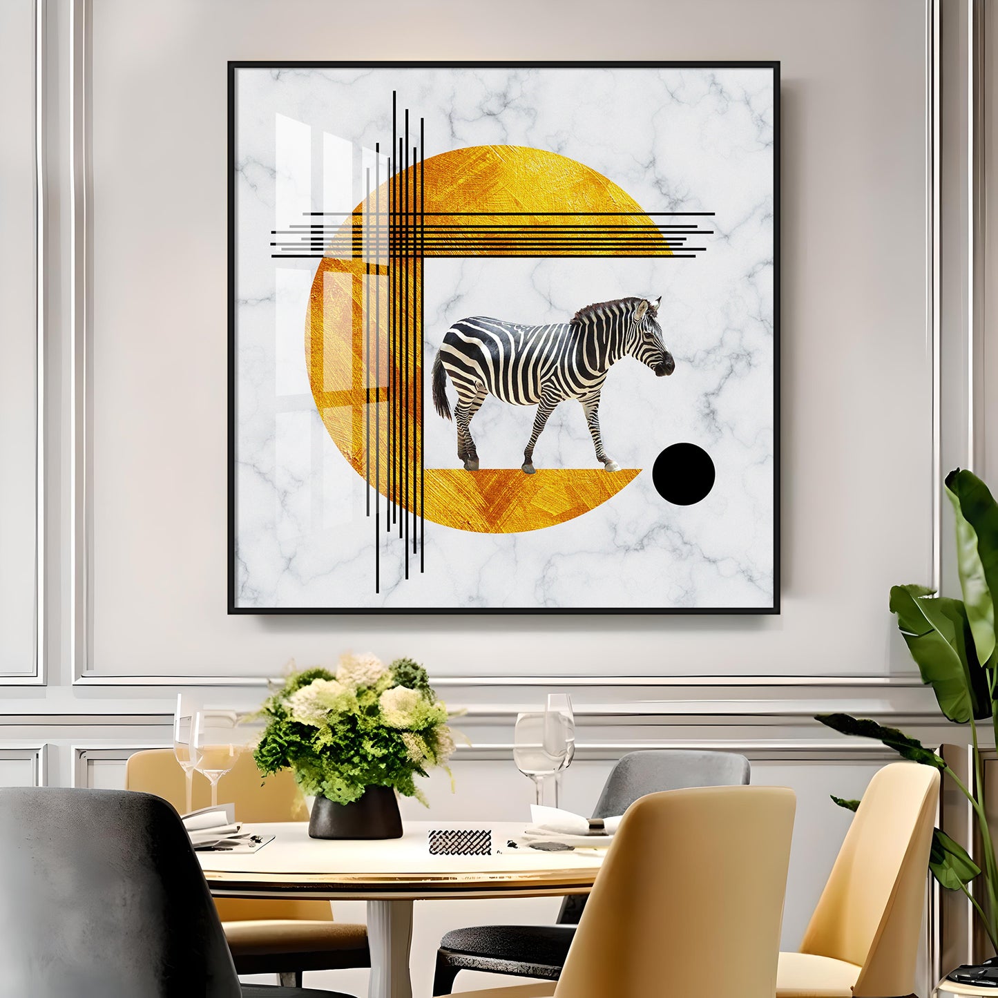 Roaming Zebra Premium Acrylic Square Wall Art