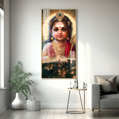 Lord Muruga Premium Acrylic Vertical Wall Art