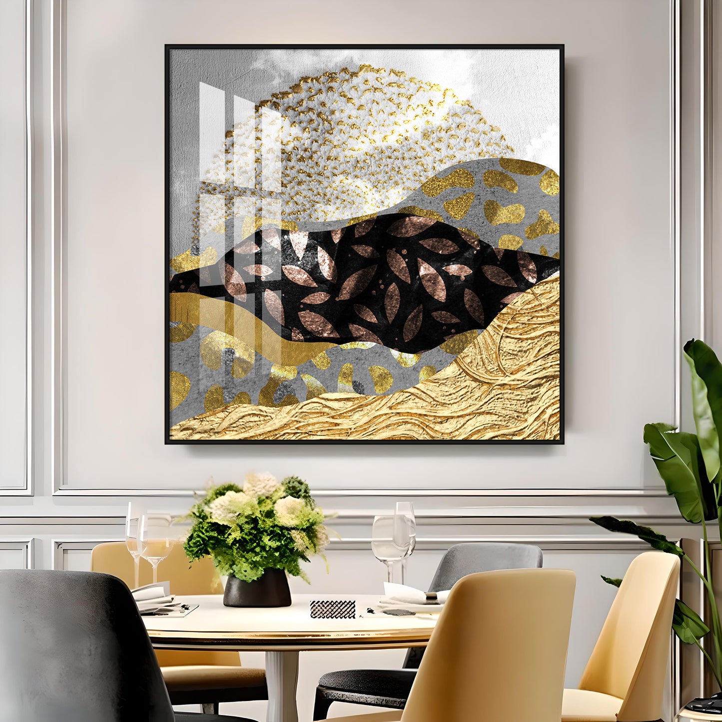 Metallic Mountains Premium Acrylic Square Wall Art