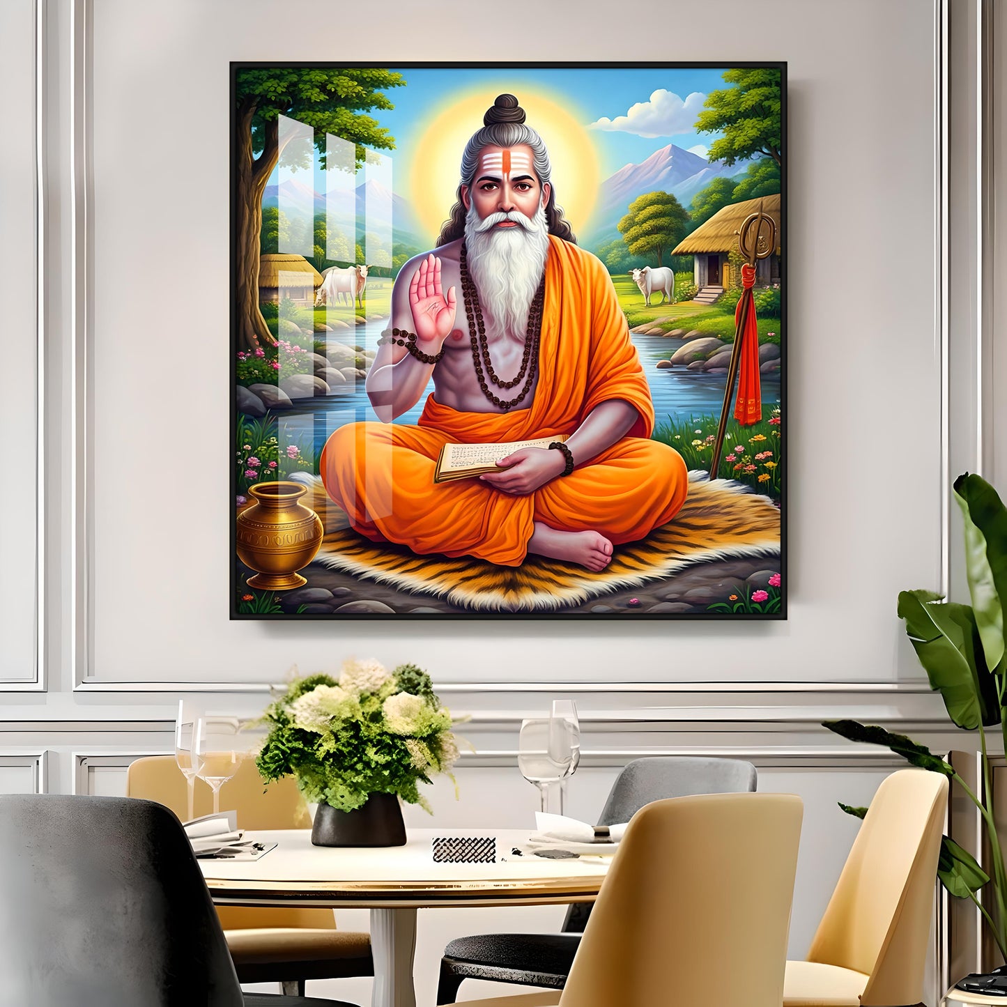 Veda Vyasa Maharshi Incarnation Premium Acrylic Square Wall Art