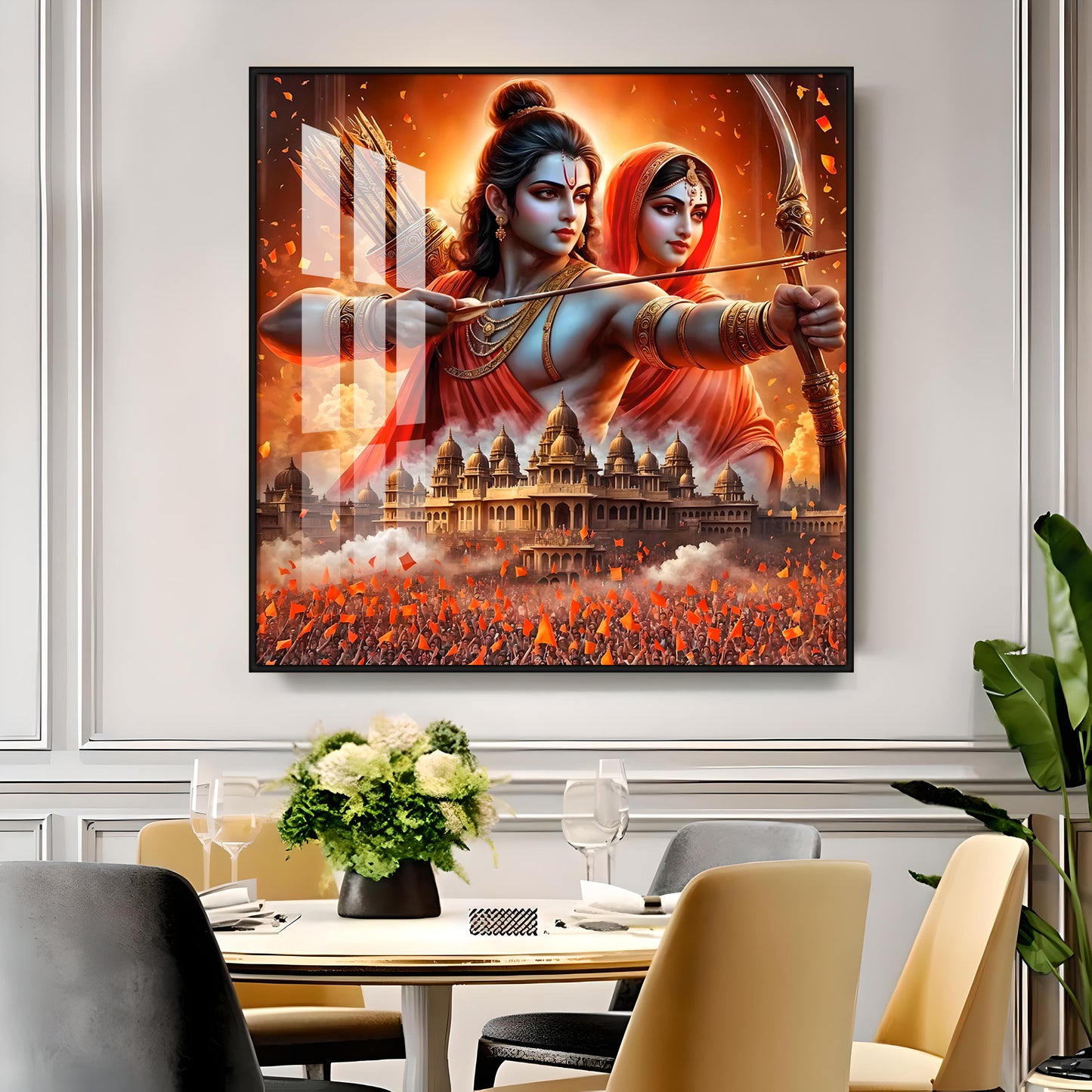 Ram and Sita Premium Acrylic Square Wall Art