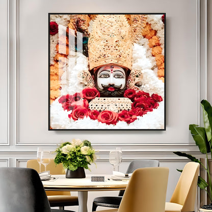 Lord Khatu Shyam Premium Acrylic Square Wall Art