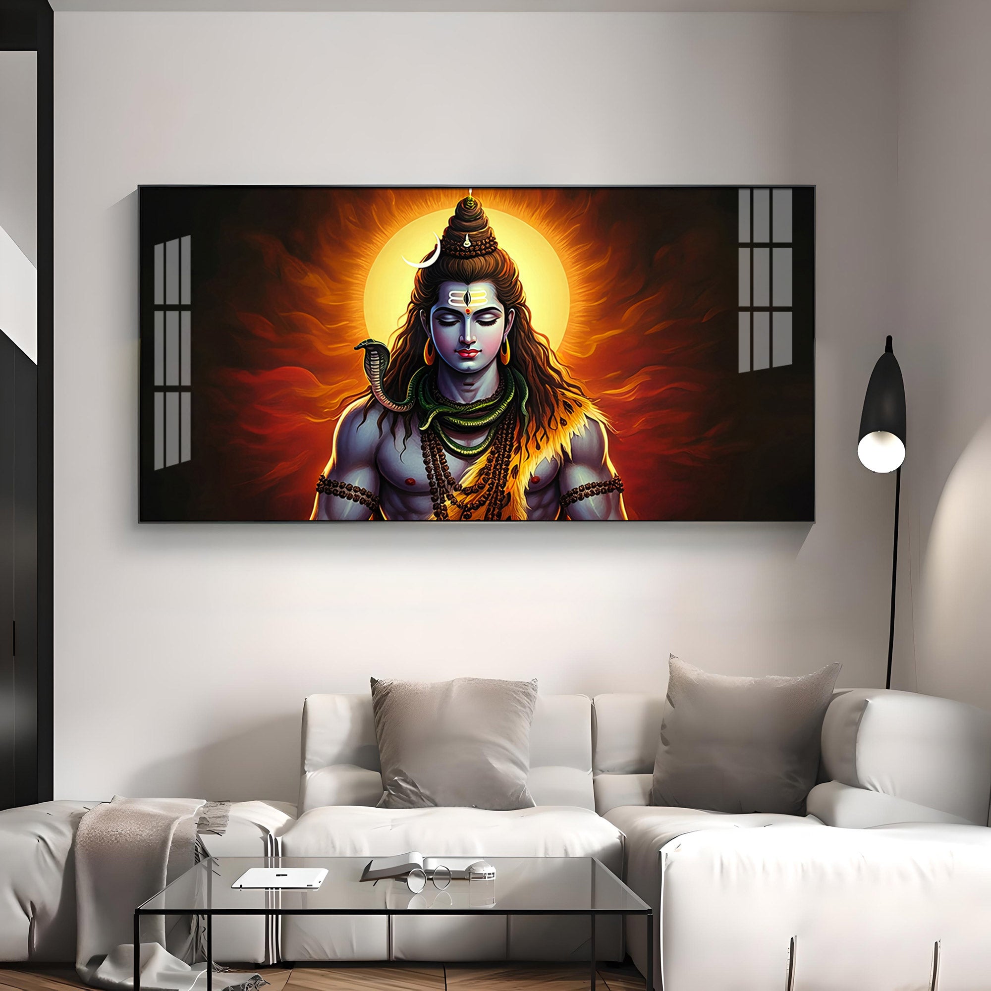 God Shiva Premium Acrylic Horizontal Wall Art